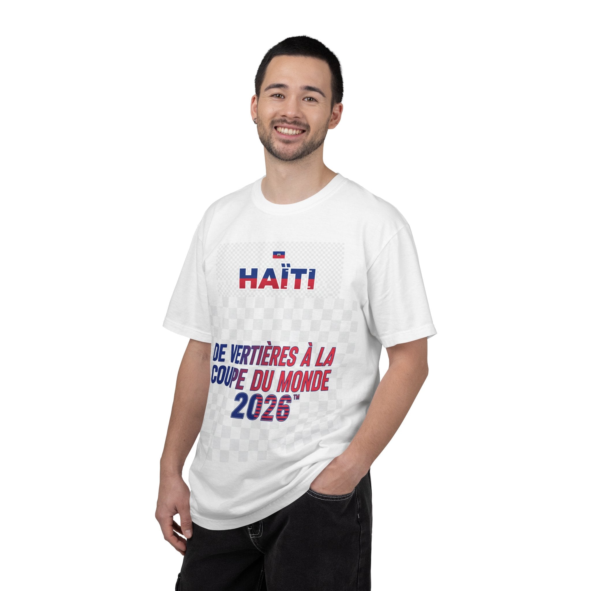 Haiti Soccer T-Shirt — "De Vertières à la Coupe du Monde 2026" Flag Design